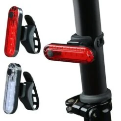 Eclairage Avant + Arrière 50 Lumen - Eclairage Vélo Rouge + Blanc