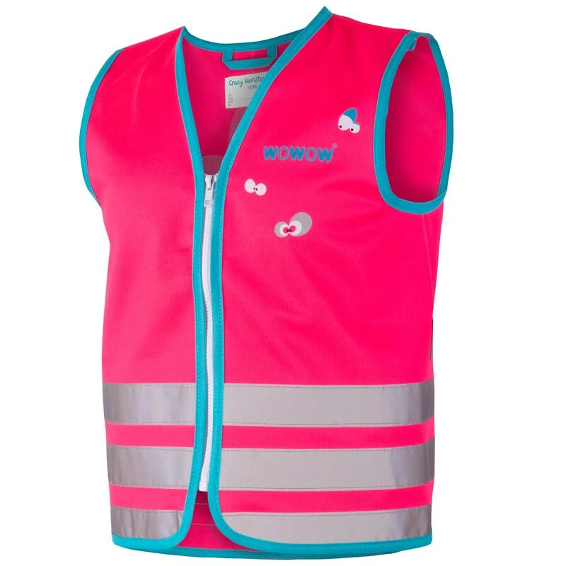 GILET DE SECURITE VELO ENFANT HAUTE VISIBILITÉ WOWOW CRAZY MONSTER ROSE 1 GILET DE SECURITE VELO ENFANT HAUTE VISIBILITÉ WOWOW CRAZY MONSTER ROSE
