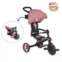 GLOBBER Tricycle EXPLORER 4-en-1 Évolutif & Pliable Rose Pastel -Vélos Série Boutique tricycle explorer 4 en 1 evolutif and pliable rose pastel 2