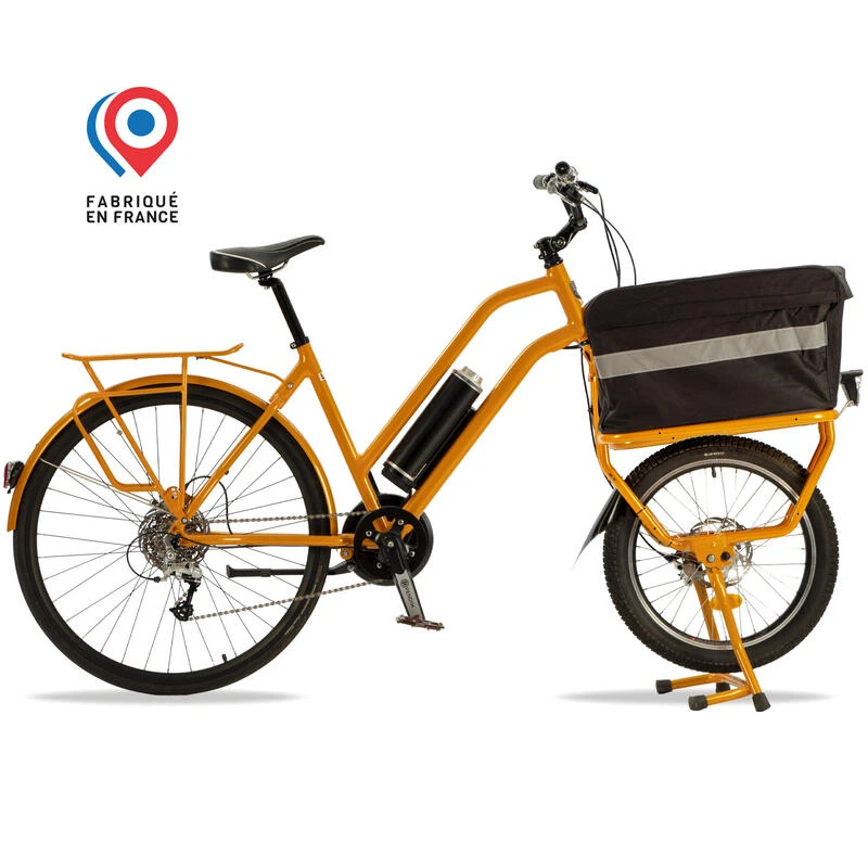 VÉLO CARGO COMPACT ELECTRIQUE 500w - CONFORT ORANGE 1 VÉLO CARGO COMPACT ELECTRIQUE 500w - CONFORT ORANGE