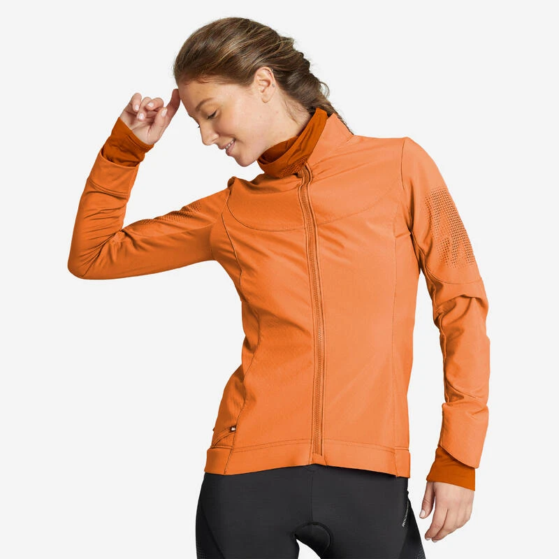 Rockrider VESTE VELO VTT HIVER FEMME ORANGE 2 Rockrider VESTE VELO VTT HIVER FEMME ORANGE – Image 2