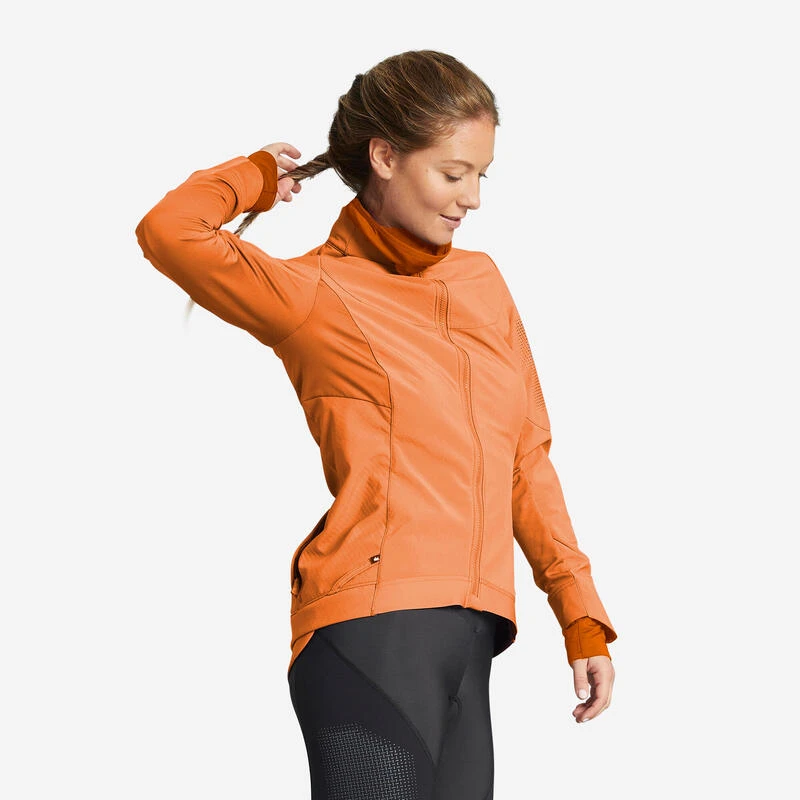 Rockrider VESTE VELO VTT HIVER FEMME ORANGE 1 Rockrider VESTE VELO VTT HIVER FEMME ORANGE